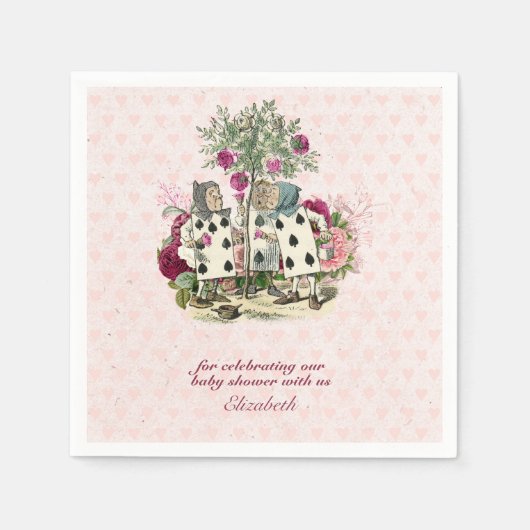 ヴィンテージ アリスインワンダーランド ティーパーティー オーダーメイド パーティー スタンダードカクテルナプキン (正面)