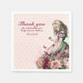 ヴィンテージ アリスインワンダーランド ティーパーティー オーダーメイド パーティー スタンダードカクテルナプキン (正面)