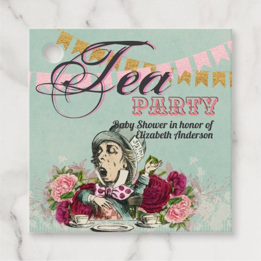 ヴィンテージ アリスインワンダーランド ティーパーティー オーダーメイド パーティー フェイバータグ (正面)