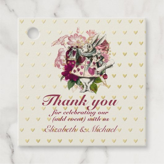 ヴィンテージ アリスインワンダーランド ティーパーティー オーダーメイド パーティー フェイバータグ (正面)