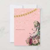 ヴィンテージ アリスインワンダーランド ティーパーティー オーダーメイド パーティー 招待状 (裏面)