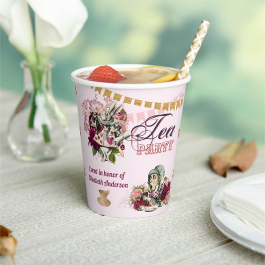 ヴィンテージ アリスインワンダーランド ティーパーティー オーダーメイド パーティー 紙コップ (インサイチュ)