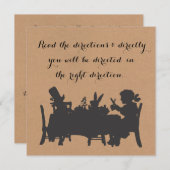 ヴィンテージ アリスインワンダーランド ティーパーティー 誕生日 招待状 (正面/裏面)