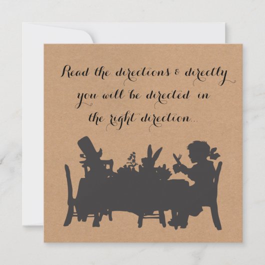 ヴィンテージ アリスインワンダーランド ティーパーティー 誕生日 招待状 (正面)