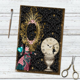 ヴィンテージ アリスインワンダーランド ファンタジー時計 薄葉紙