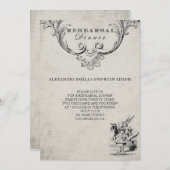 ヴィンテージ アリスインワンダーランド リハーサルディナー 招待状 (正面/裏面)