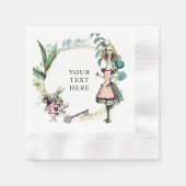 ヴィンテージ アリスインワンダーランド 縁ありカクテルナプキン (正面)