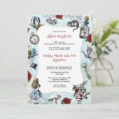 ヴィンテージ アリスインワンダーランド 誕生日 招待状 (スタンド正面)