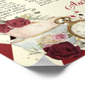 ヴィンテージ アリスインワンダーランド 赤 花柄 椅子 ポスター (角)