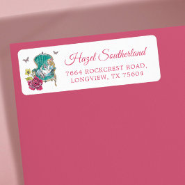 ヴィンテージ・アリス・イン・ワンダーランド緑の椅子に座る ラベル