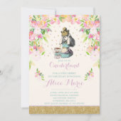 ヴィンテージ アリス イン ワンダーランド 誕生日招待状 招待状 (正面)