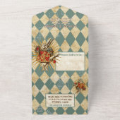 ヴィンテージ アリス ホワイト ラビット オールインワン 招待状 (外側)