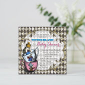 ヴィンテージ アリス ワンダーランド ベビーシャワー 招待状 (スタンド正面)