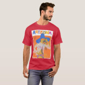 ヴィンテージ アリゾナ トラベル ポスター 70年代鮮やかな色彩 Tシャツ (正面フル)