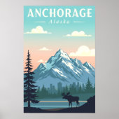 ヴィンテージ アンカレッジ アラスカ ポスター (正面)