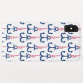 ヴィンテージ アンカー柄 Case-Mate iPhoneケース (裏面(横))