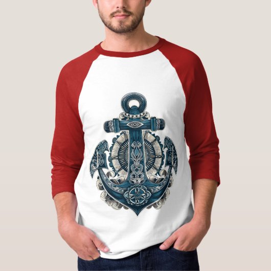 ヴィンテージ アンカー アート グラフィック Tシャツ (正面)