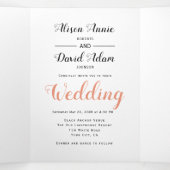 ヴィンテージ アンカー 水彩 花 海事 結婚式 三つ折り招待状 (内部中)