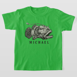 ヴィンテージ アングラーフィッシュ 深海魚 名前入れ可能 Tシャツ