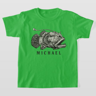 ヴィンテージ アングラーフィッシュ 深海魚 名前入れ可能 Tシャツ