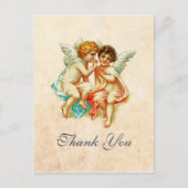 ヴィンテージ アンティークの天使の絵 ありがとう ポストカード (正面)