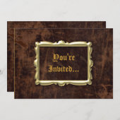ヴィンテージ アンティークスタイルのパーティー招待状 招待状 (正面/裏面)