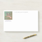 ヴィンテージ/アンティークティール（緑がかった色）&赤面ビジネスモノグラム ポストイット (デスク)