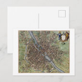 ヴィンテージ/アンティークパリスポストカードの地図 ポストカード (正面/裏面)
