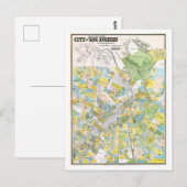 ヴィンテージ/アンティーク地図ロサンゼルス旅行はがき ポストカード (正面/裏面)