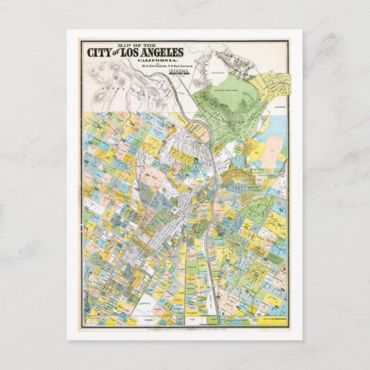 ヴィンテージ/アンティーク地図ロサンゼルス旅行はがき ポストカード (正面)