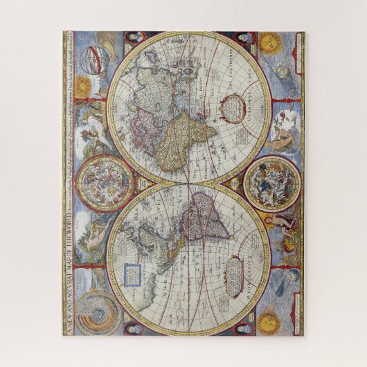 ヴィンテージ、アンティーク旧世界地図1627ジョン・スピード: ジグソーパズル (縦)