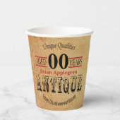 ヴィンテージ、アンティーク誕生日デザイン 紙コップ (正面)