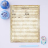 ヴィンテージ アンティーク調 個別データシート チラシ (シングル)