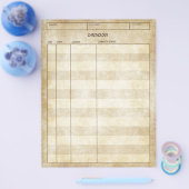 ヴィンテージ アンティーク調 家系図 クロノロジーシート チラシ (シングル)