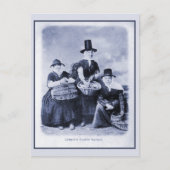ヴィンテージ アンティーク ウェールズの牡蠣漁師の女性たち ポストカード (正面)