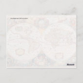 ヴィンテージ アンティーク オールド ワールド マップ デザイン フェード プリント ポストカード (裏面)