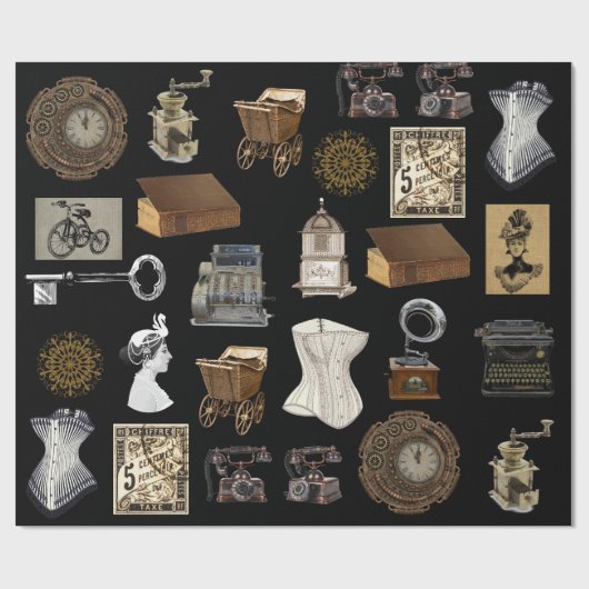 ヴィンテージ、アンティーク、クラシック ラッピングペーパー (フラット)