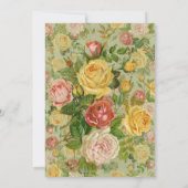 ヴィンテージ アンティーク フラワー ガール ベビー シャワー 招待状 (裏面)