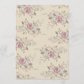 ヴィンテージ アンティーク フローラル ブライダル シャワー 招待状 (裏面)