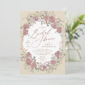 ヴィンテージ アンティーク フローラル ブライダル シャワー 招待状 (スタンド正面)