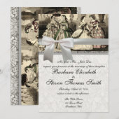 ヴィンテージ アンティーク 花嫁 ウェディング 招待状 (正面/裏面)