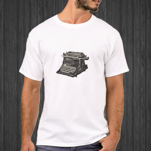 ヴィンテージ アンティーク 黒 レトロ タイプライター Tシャツ