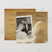 ヴィンテージ アンティーク 50周年記念 フォト 招待状 (正面/裏面)