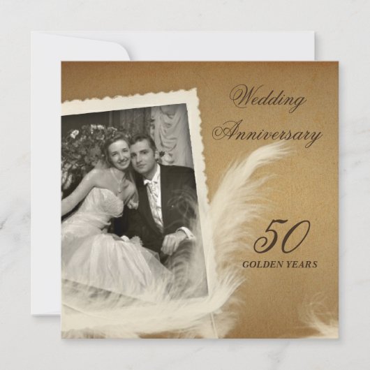 ヴィンテージ アンティーク 50周年記念 フォト 招待状 (正面)