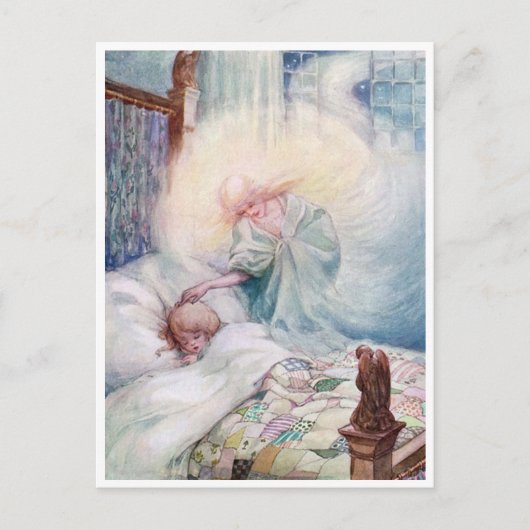 ヴィンテージ アン・アンダーソン 月の天使 祈り ポストカード (正面)