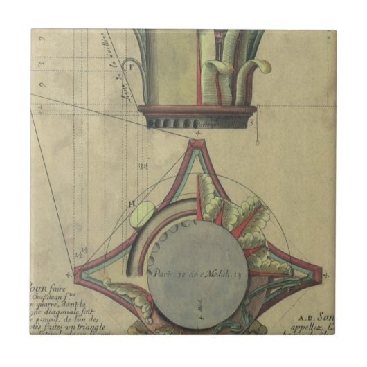 ヴィンテージ アーキテクチャ、装飾的なキャピタル クラウン タイル (正面)