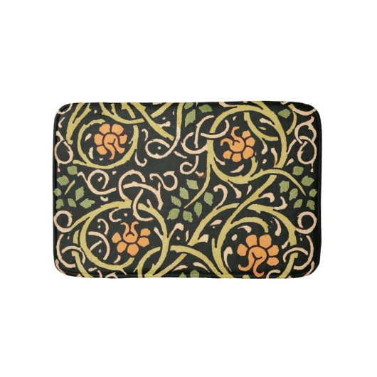 ヴィンテージ アーツ・アンド・クラフツ 花柄 Roycroft バスマット (正面)