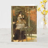 ヴィンテージ・アートのジェームズ・ティスソによるライフル射程で カード (黄色い花)