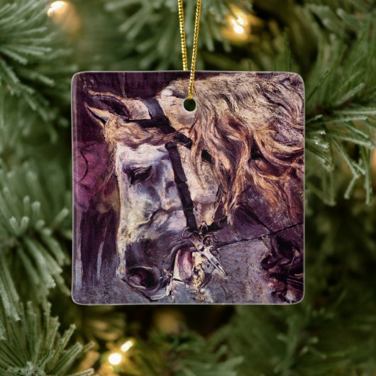 ヴィンテージ・アートジョバンニ・ボルディーニによる馬の頭 セラミックオーナメント (ツリー)