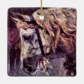ヴィンテージ・アートジョバンニ・ボルディーニによる馬の頭 セラミックオーナメント (裏面)